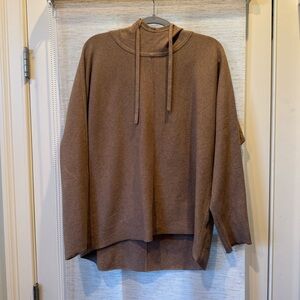 Quince Mongolian Cashmere Oversized Pullover Hoodie - Walnut XL